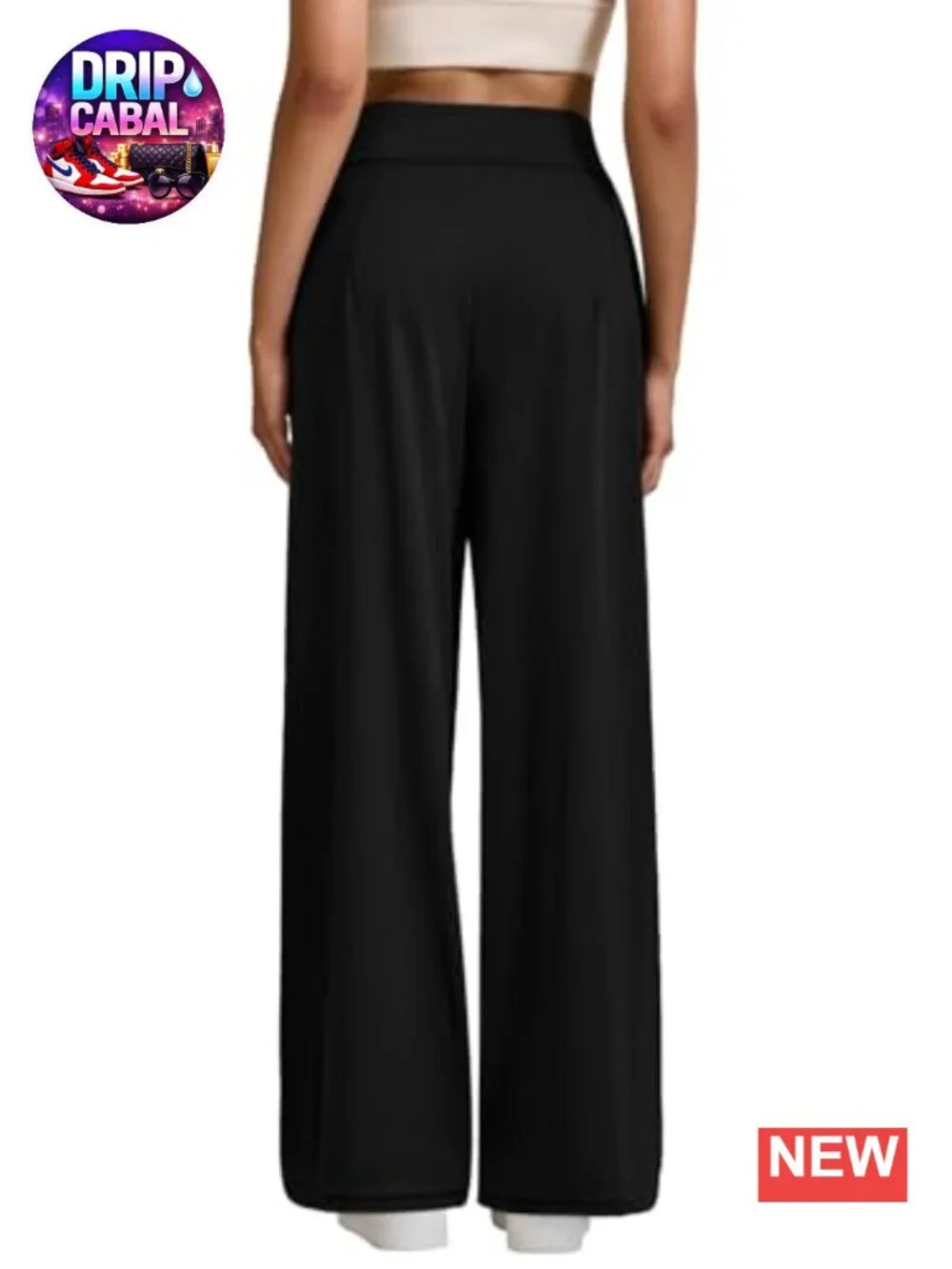 High Waist Wide Leg Yoga Pants with Pockets, Tummy Control, Stretchy, Pleated
